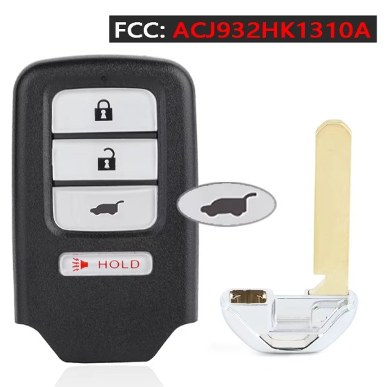 For Honda CR-Z 2016 4-Btn Smart Key w/Hatch (ACJ932HK1310A)—BRK